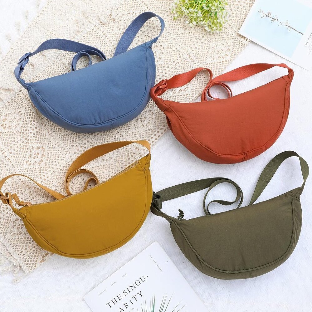 4 Pcs Nylon Crescent Crossbody Purses Sets for Women Men Travel Shoulder Bags - Picture 4 of 6